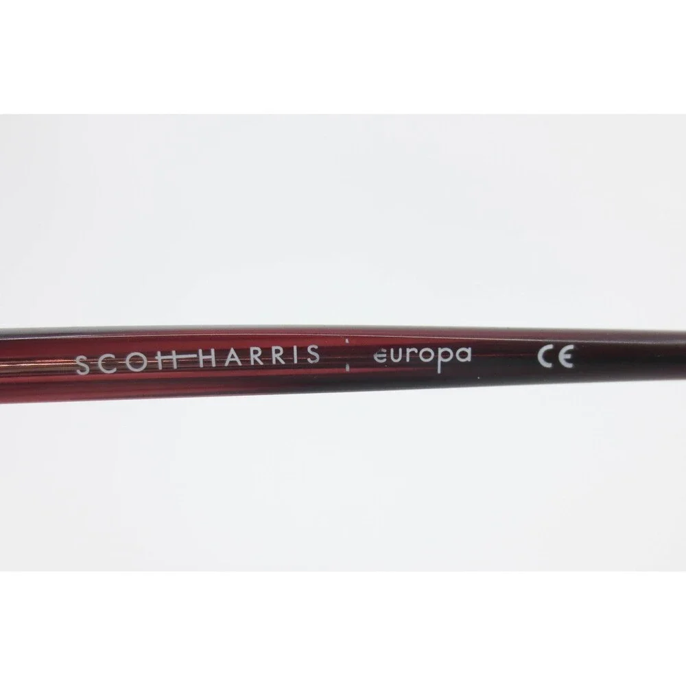 Scott Harris SH-596 C1 Europa Eyeglass Frames Burgundy Striped Cat Eye 53-16-135
